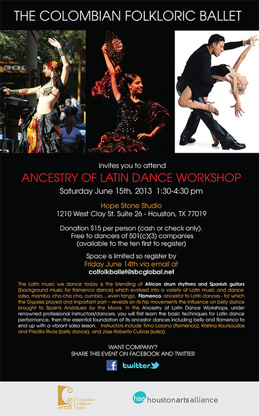The Colombian Folkloric Ballet—Ancenstry of Latin Dance Workshop Houston 2013